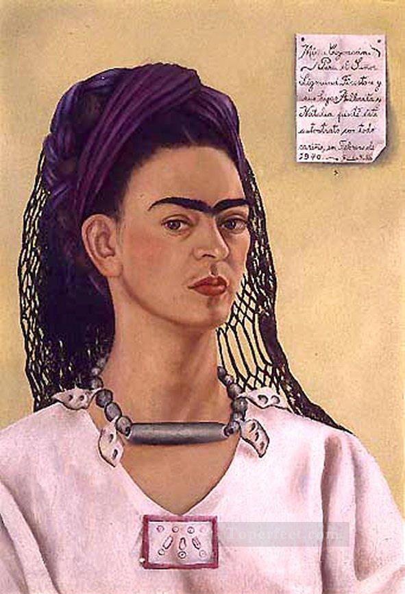 Self Portrait Dedicated to Sigmund Firestone feminism Frida Kahlo Oil Paintings